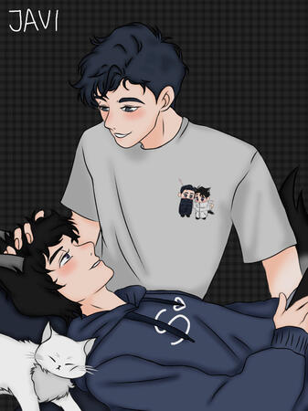 I swear to god, compare to all of my arts, I'm very proud of this one . This is Shoji and Eren . So called Enemies to Lovers . Also this art is made for them on Valentine's Day 2022 . ~ January 6th 2022 is their first day becoming lovers 🥺